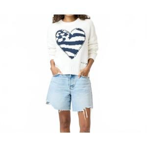 NEW KERRI ROSENTHAL boyfriend u.s. of love sweater in white